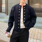 2025 Winter New Men's Solid Color Long-Sleeved Cardigan American Retro Fashion Trendy High Street Casual Loose Niche Men's Top