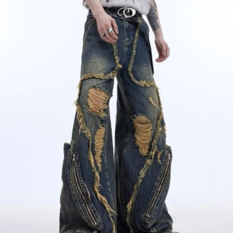 Vintage Hip Hop Denim Pants