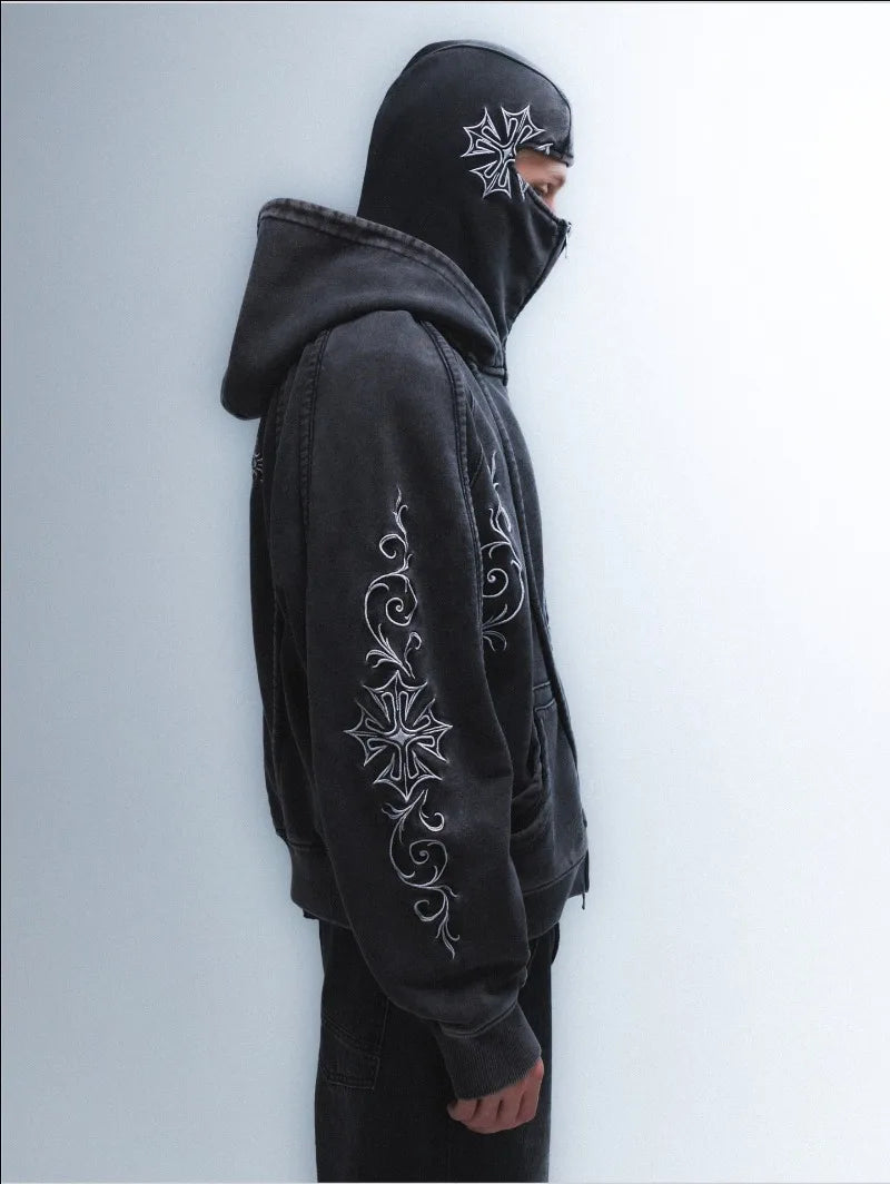 Gothic street punk casual hoodie