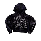 Y2K trendy American letter pattern  zipper hoodie