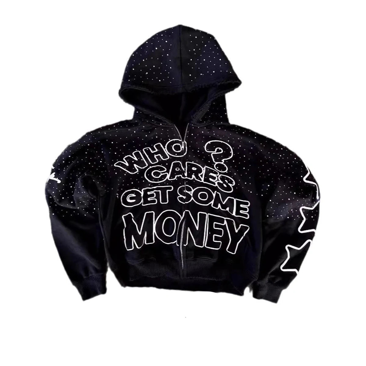 Y2K trendy American letter pattern  zipper hoodie