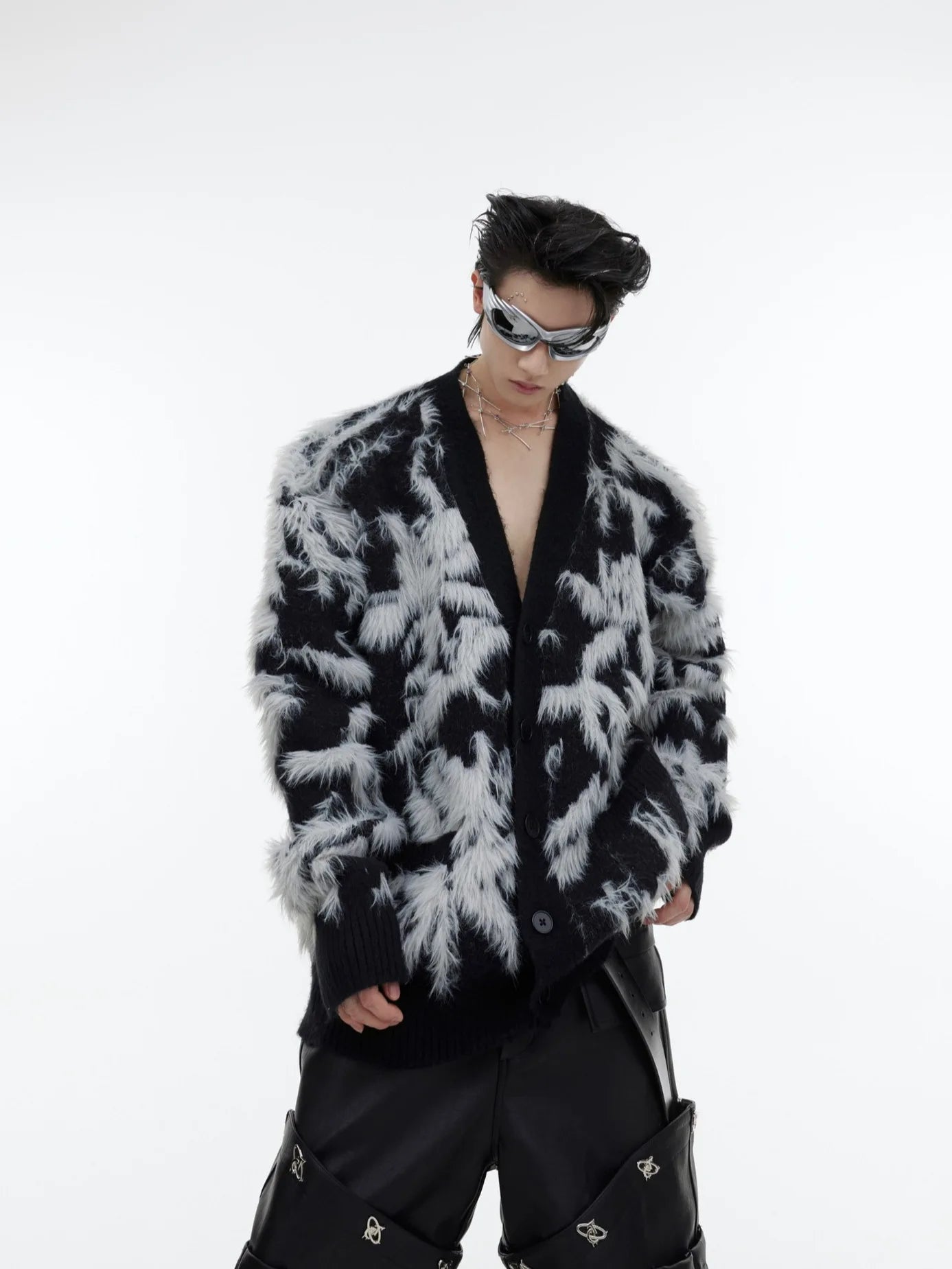 Retro American V-neck Knitted Sweater