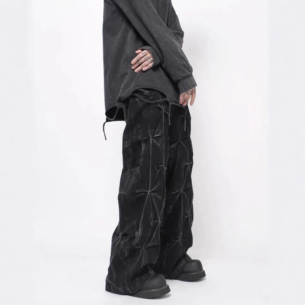 Heavy Duty Folded Design Dyed Jeans