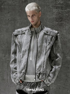 American Retro Denim Jacket Punk Streetwear