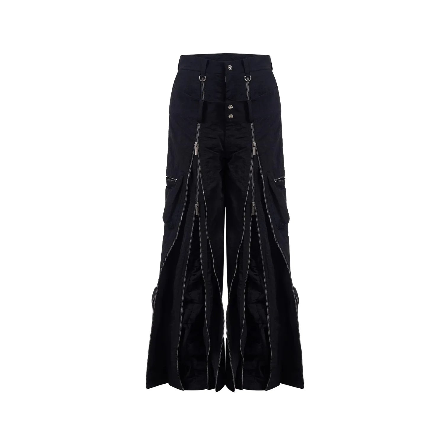 Black Baggy Wide Leg Techwear Pants