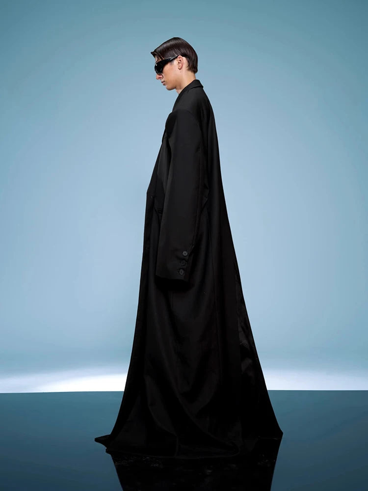 Long Oversized Black Trench Coats Man
