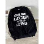 Couples Sweater American Retro Sle Loose Letter Faux Fur Women's Knitted Pullover Autumn Winter Faion Sensation