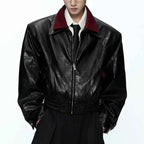 Double-Layered Collar Motorcycle Jacket