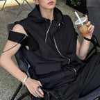 Mens Vest Double Zipper Streetwear