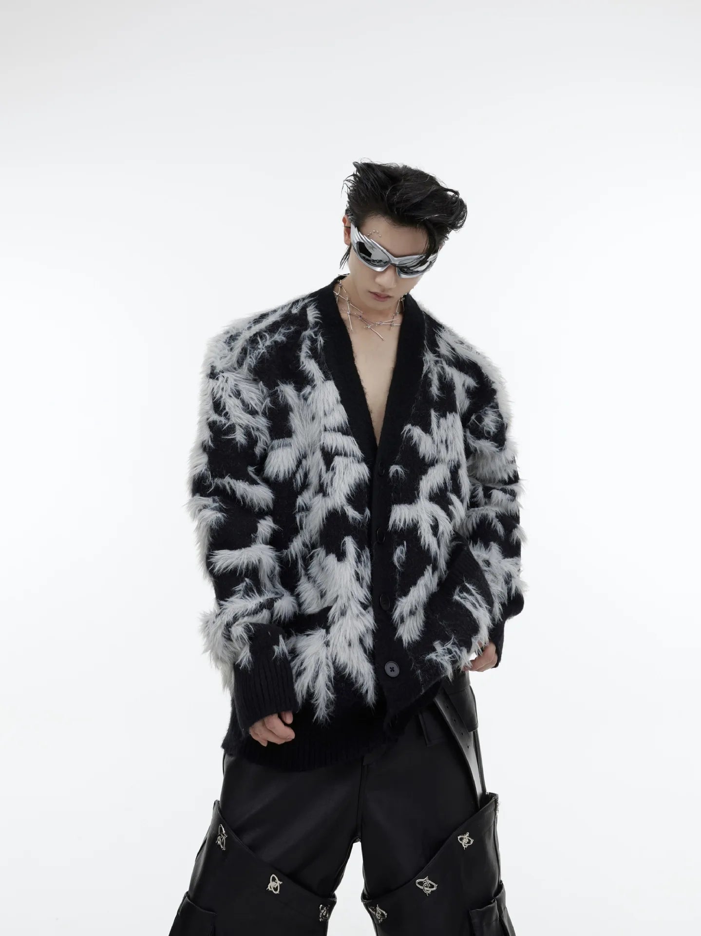 Retro American V-neck Knitted Sweater