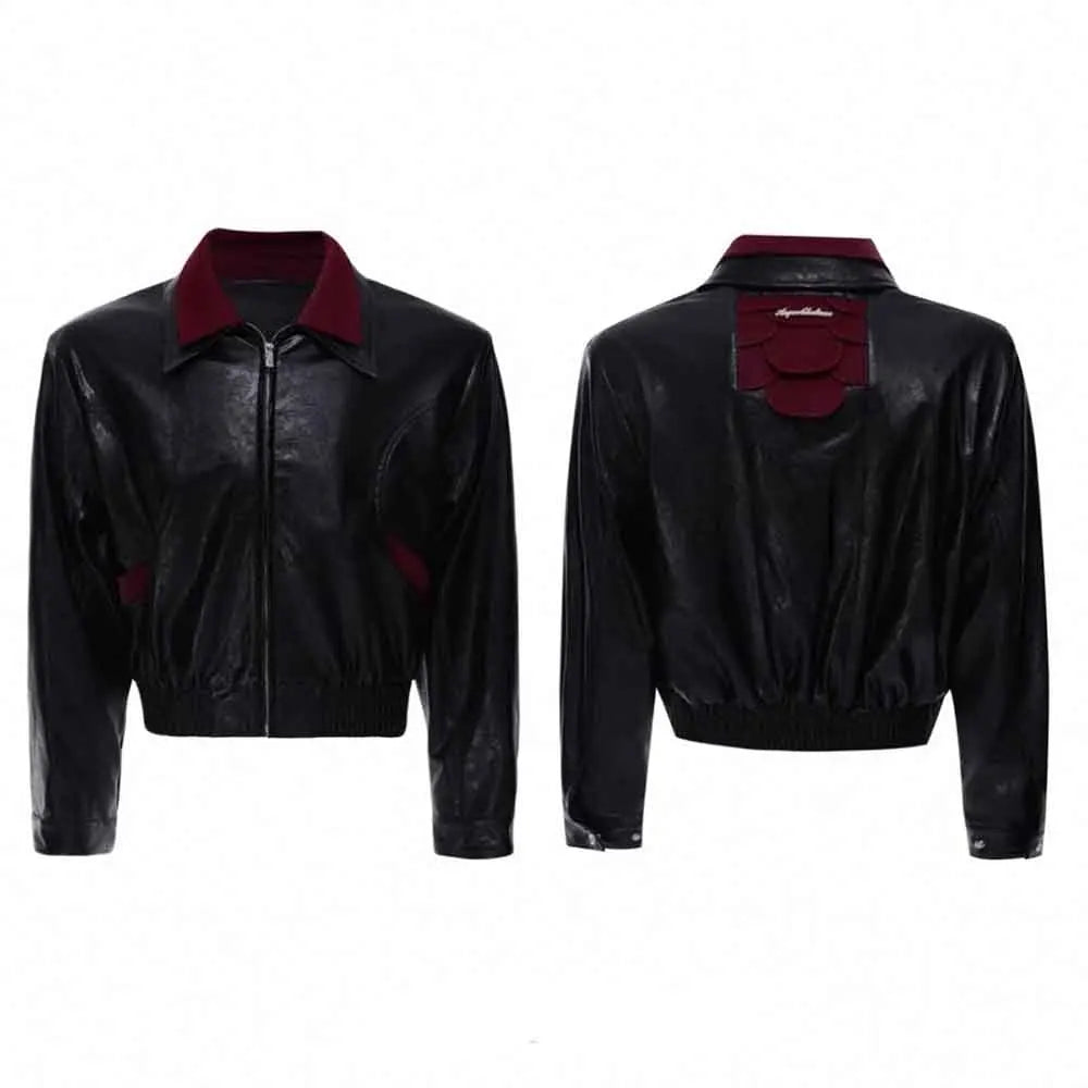 Double-Layered Collar Motorcycle Jacket