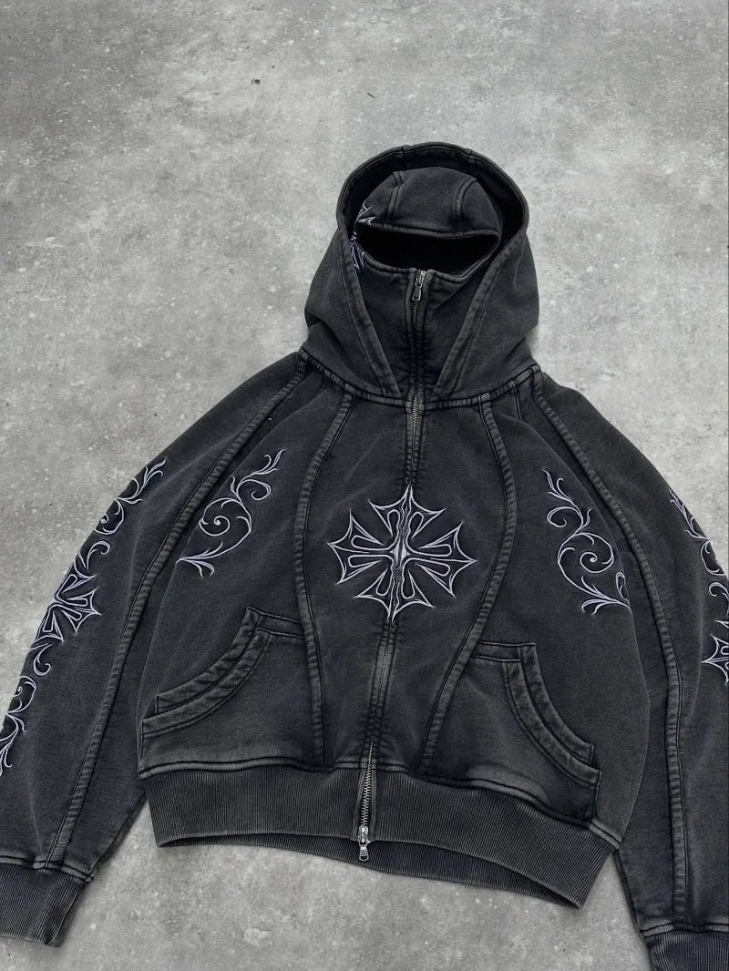 Gothic street punk casual hoodie