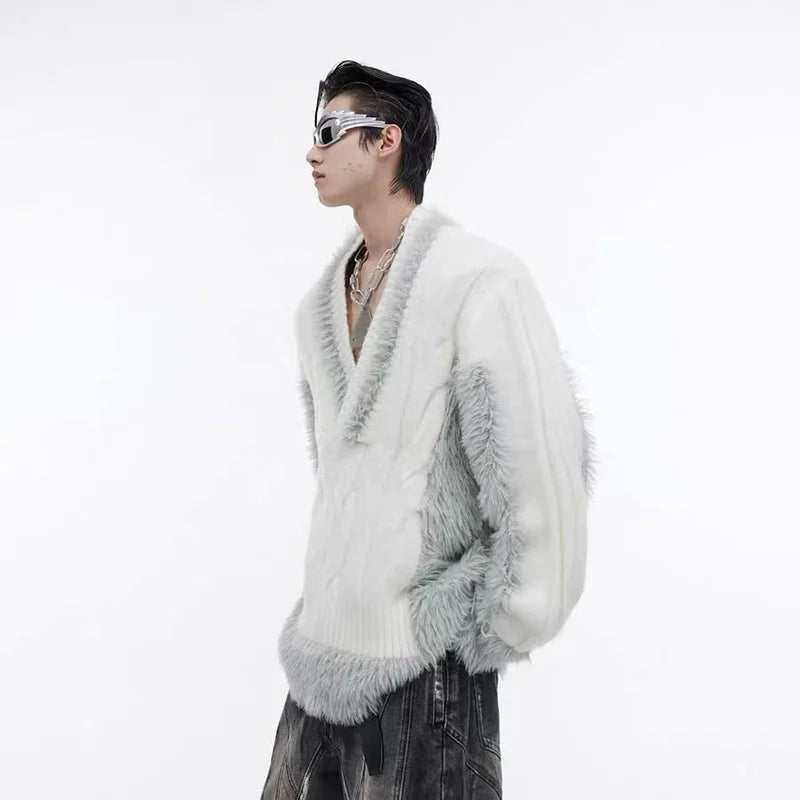 Autumn Plush Patchwork Sweater