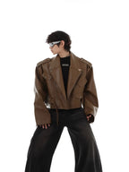 Casual Short Men's Motorcycle Jacket Rivet Design Spring Autumn Loose Fit Trendy Top Small Audience Design Sensation