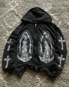 Gothic street punk casual hoodie
