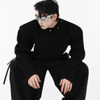 Hip Hop Metal Design Shoulder Pad Loose Knit