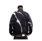 Dark Split Design High Neck Knitted Sweater