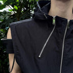 Mens Vest Double Zipper Streetwear