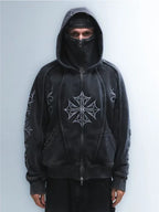 Gothic street punk casual hoodie