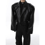 Casual Short Men's Motorcycle Jacket Rivet Design Spring Autumn Loose Fit Trendy Top Small Audience Design Sensation