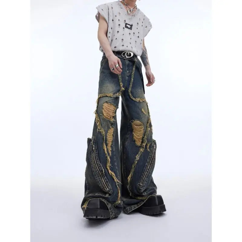 Vintage Hip Hop Denim Pants