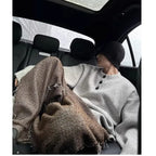 Men's Fashion Lazy Style Knitted Sweater Single Button Loose Henry Collar Winter Casual Outerwear Comfortable Soft Cotton