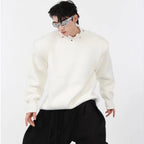 Hip Hop Metal Design Shoulder Pad Loose Knit