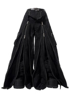 Black Baggy Wide Leg Techwear Pants