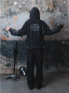 Gothic street punk casual hoodie