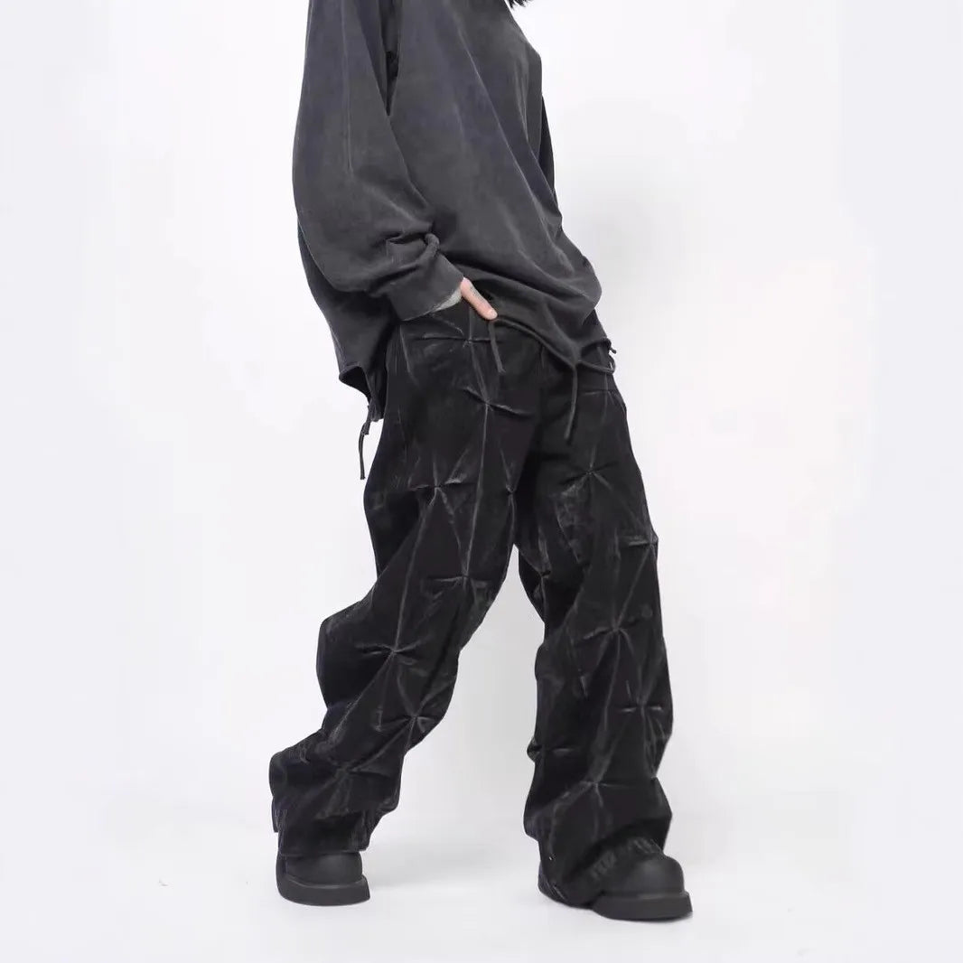 Heavy Duty Folded Design Dyed Jeans