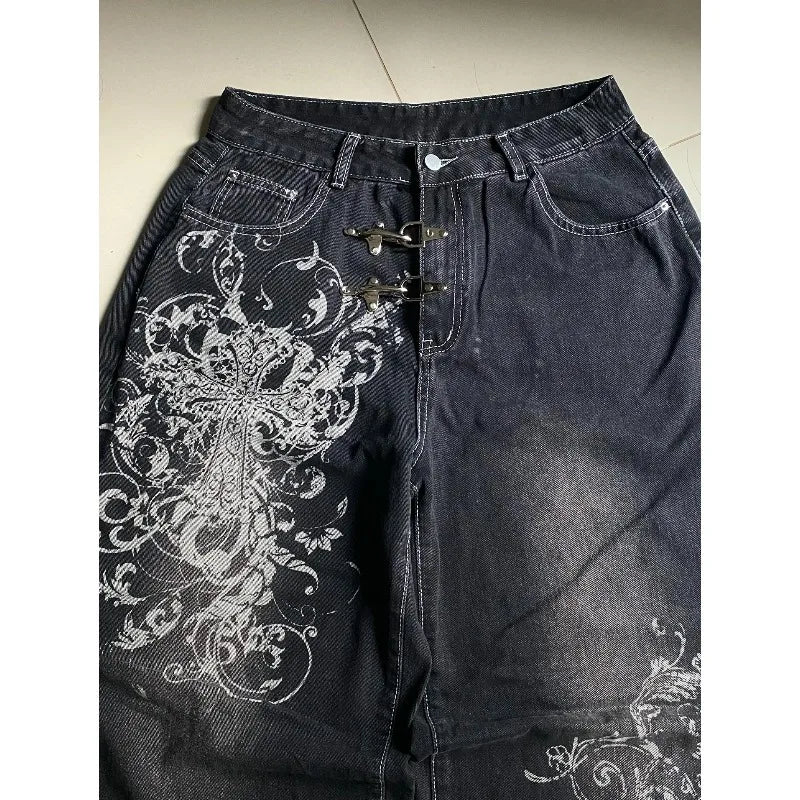 Vintage Printing Baggy Jeans