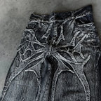 Y2K Ghost Jeans Vintage Relaxed Fit Unisex Jeans High-Street Spider Embroidery Hip-Hop Streetwear A