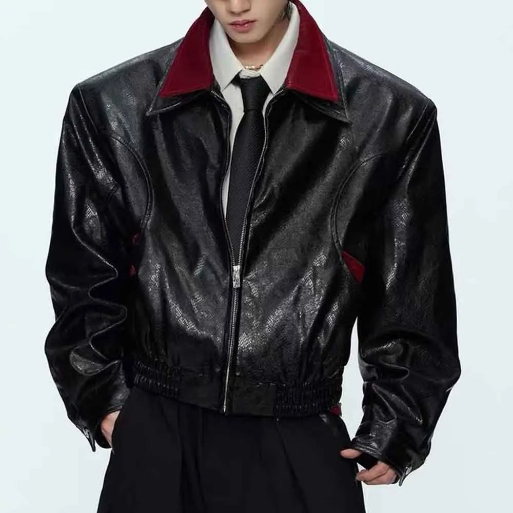 Double-Layered Collar Motorcycle Jacket