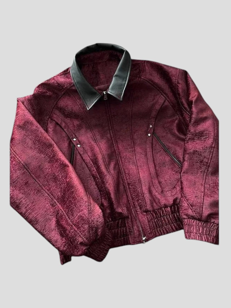 Lapel Leather Jacket