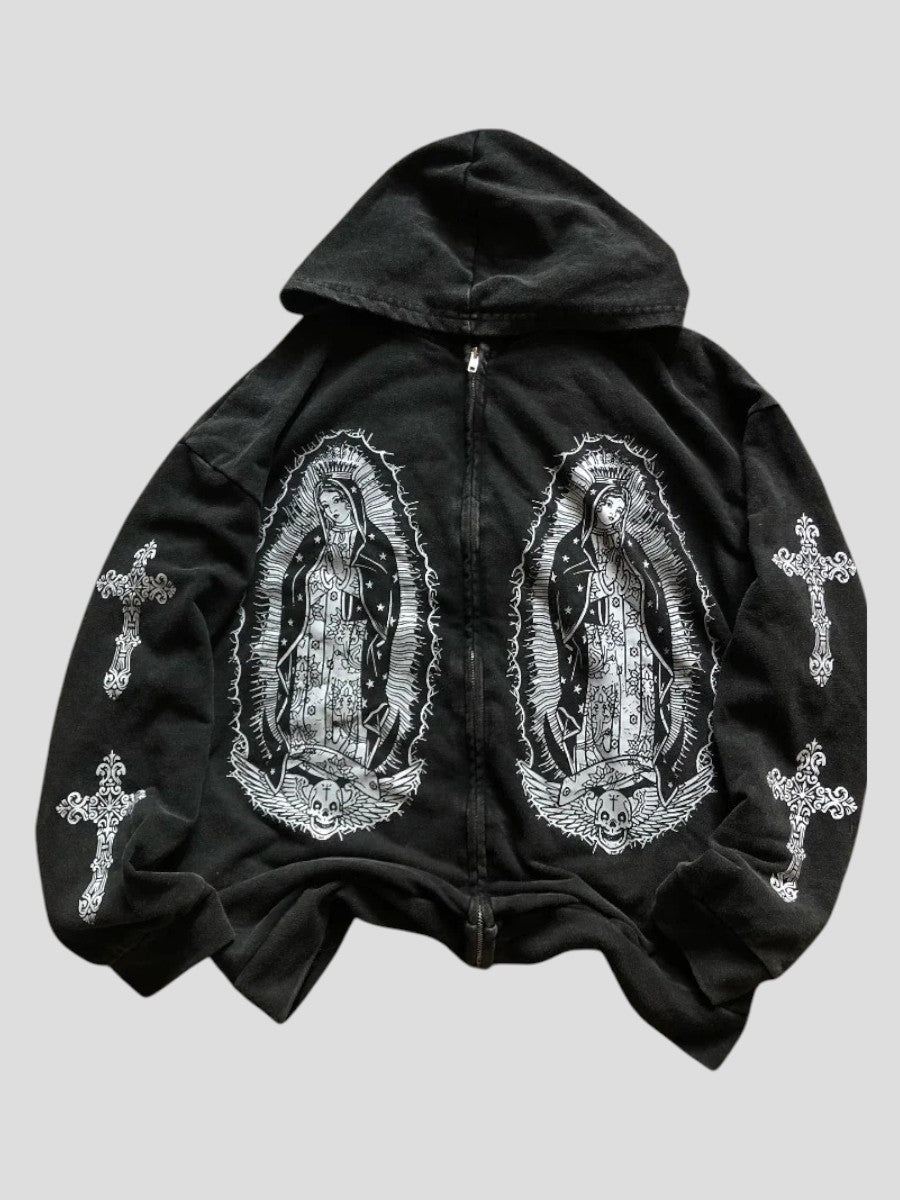 Gothic street punk casual hoodie