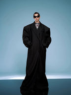 Long Oversized Black Trench Coats Man