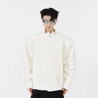 Hip Hop Metal Design Shoulder Pad Loose Knit